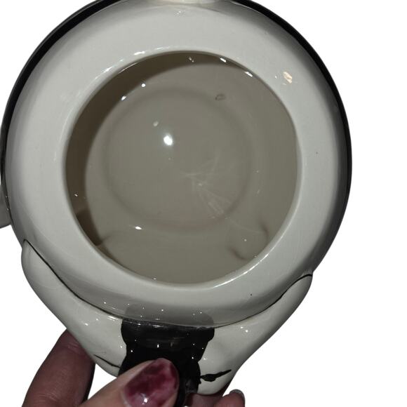 Pier 1 Imports Ceramic Cat Holding Mouse Teapot Black & White Whimsical Decor - Picture 5 of 10